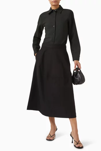 تنورة مزيج قطن بقصة على شكل حرف A‏