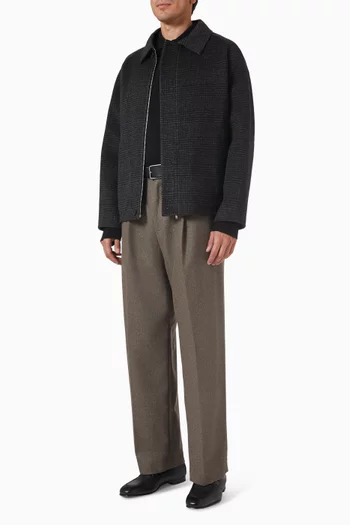 Relaxed Straight-leg Pants in Wool-blend