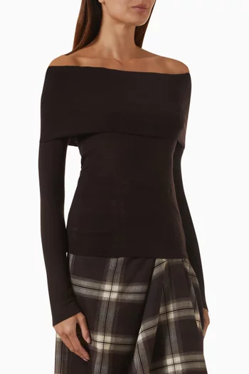 Off-shoulder Top in Merino Wool