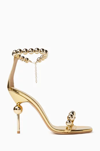 Olivia 105 Ankle-strap Sandals in Mirror Leather