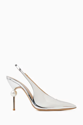 Lucia 105 Slingback Pumps in Mirror Leather