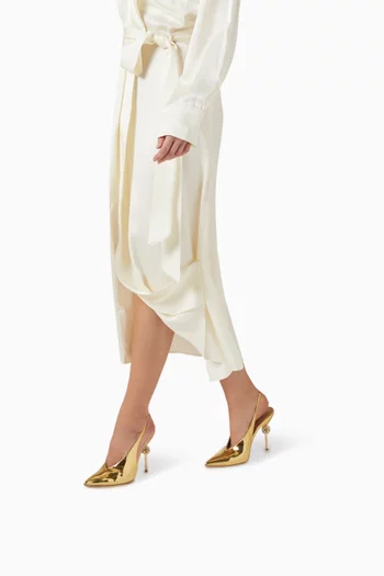 Lucia 105 Slingback Pumps in Mirror Leather