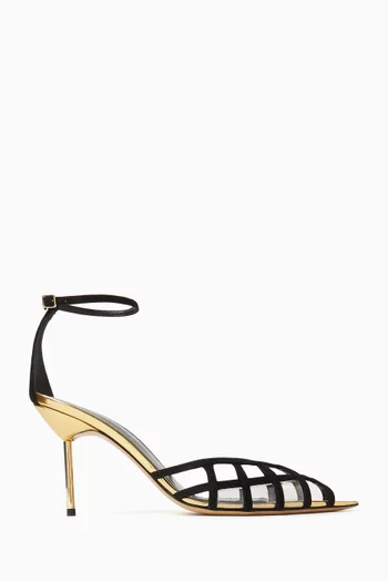 Lucille 85 Cage Pumps in Suede