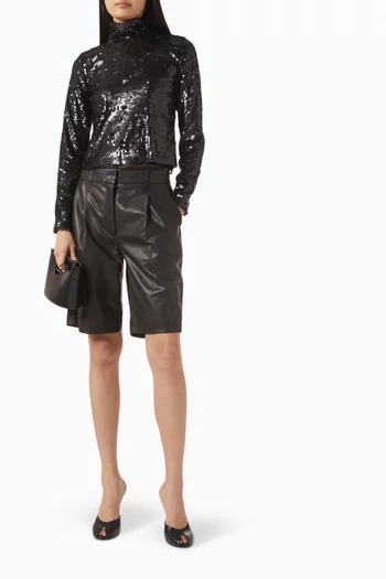 Lucy Sequin-embellished Turtleneck Top