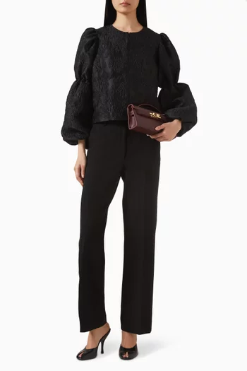 بلوزة زوي بأكمام مزدوجة منفوخة