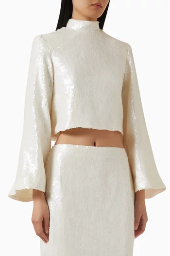 بلوزة لاين مطرزة بالترتر