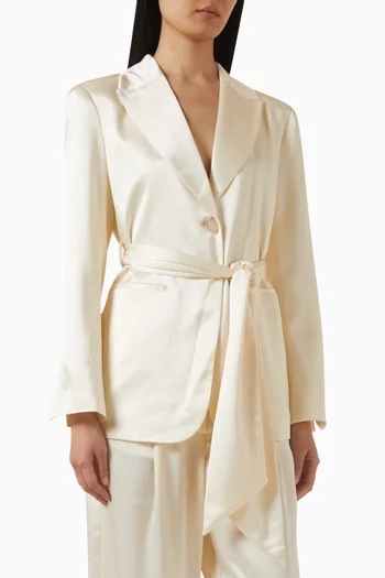 Liv Wrap Blazer in Satin