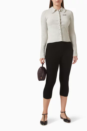 Logo Knit Cardigan in Wool