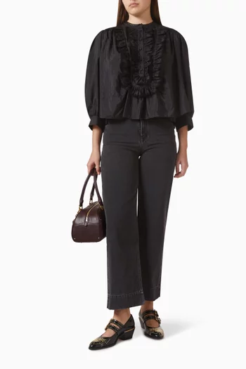 بلوزة بكشكش قماش تفتا معالج