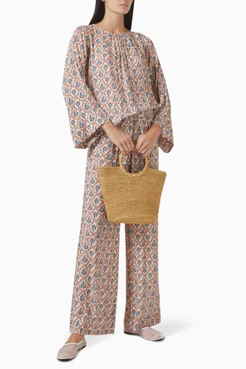 Geometric Leaf Blouse in Viscose