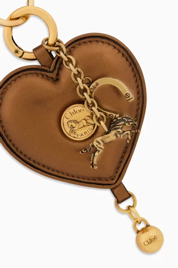 Symbols Heart Bag Charm in Soft Leather