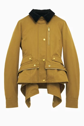 Herringbone Kickback Jacket in Cotton