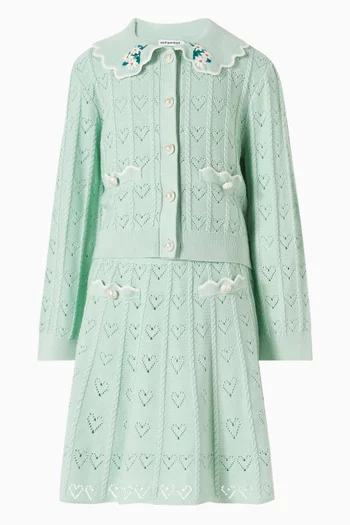 Mint Heart Knit Cardigan