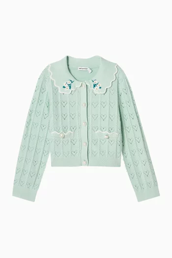Mint Heart Knit Cardigan