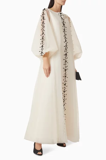 فستان تول مطرز