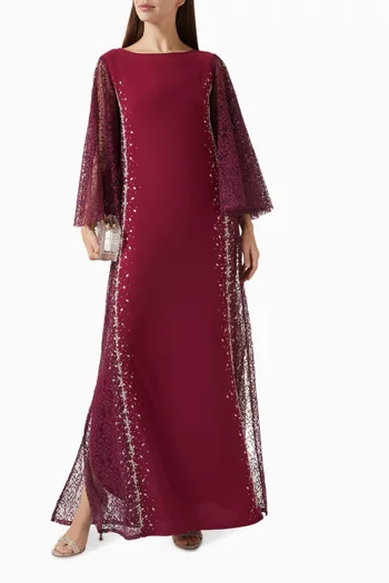 Two-texture Embellished Dress