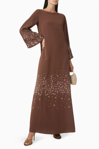 Embroidered A-line Dress