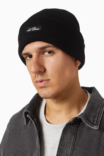 Wayne Logo Patch Beanie in Wool