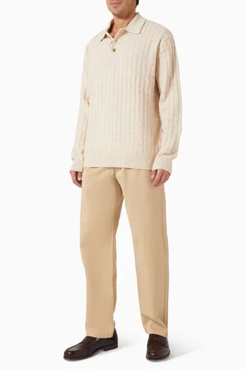 سترة بولو جوستاف بنسيج مضلع بنقشة مربعات مزيج صوف