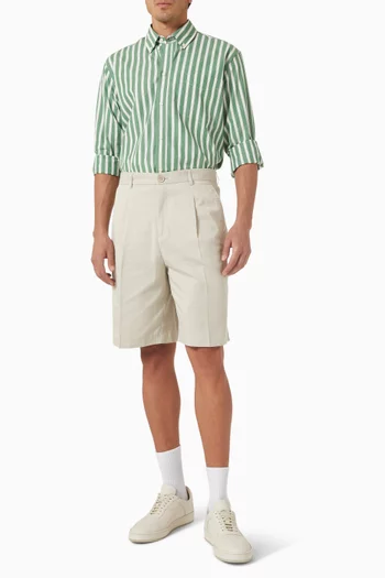 Kent Stripe Shirt in Cotton Poplin