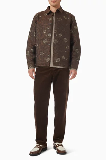 Kaleb Flower Jacquard Overshirt in Cotton-blend
