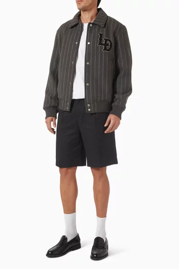 Varsity Pinstripe Jacket in Wool-blend