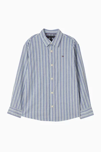 Stripe Oxford Shirt in Cotton