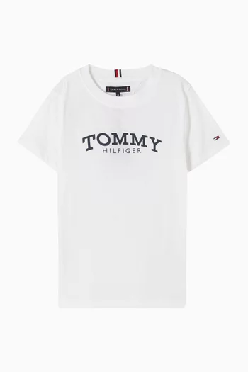 تي شيرت بطبعة شعار الماركة قطن