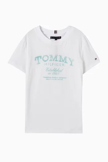 Faded Logo-print T-shirt in Cotton