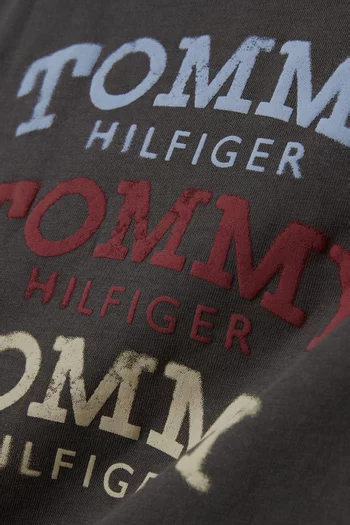 Washed Faded Graphic T-shirt in Cotton