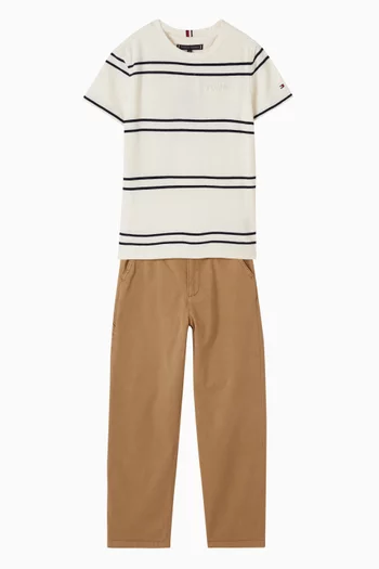 تي شيرت بشعار الماركة بارز قطن جيرسيه