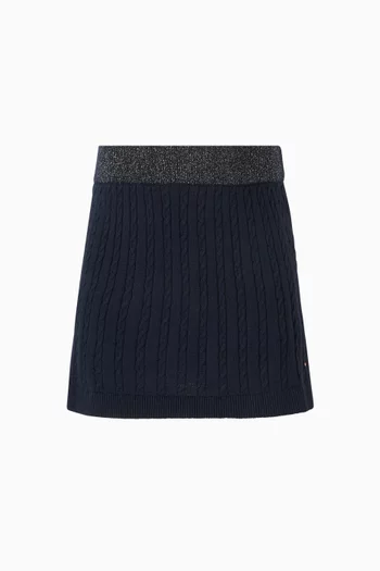 تنورة قصيرة بغرزة الضفيرة