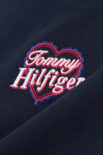 Heart Embroidered Logo T-shirt in Cotton