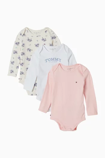 طقم لباس قطعة واحدة بشعار الماركة، 3 قطع