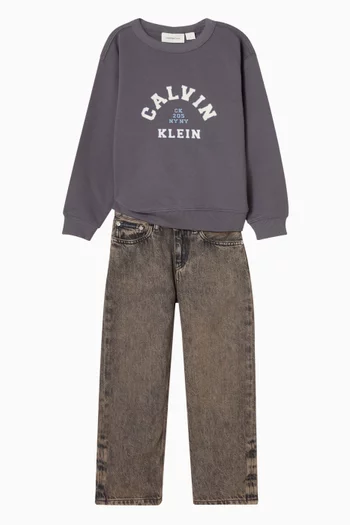 Varsity Logo Sweatshirt in Cotton-terry