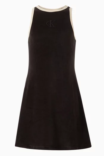 Sleeveless Monogram Dress in Velvet
