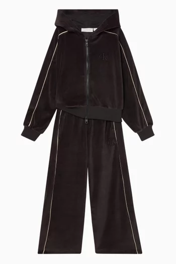 Wide-leg Sweatpants in Velvet