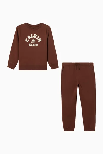 Varsity Logo Tracksuit Set in Velvet Corduroy