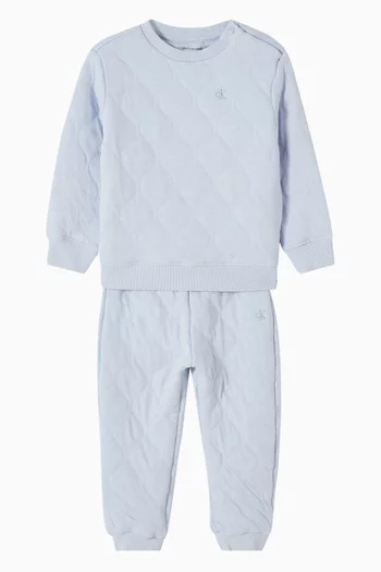 Quilted  Logo Tracksuit Set in Cotton