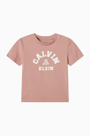 Varsity Logo T-shirt in Stretch Cotton-jersey