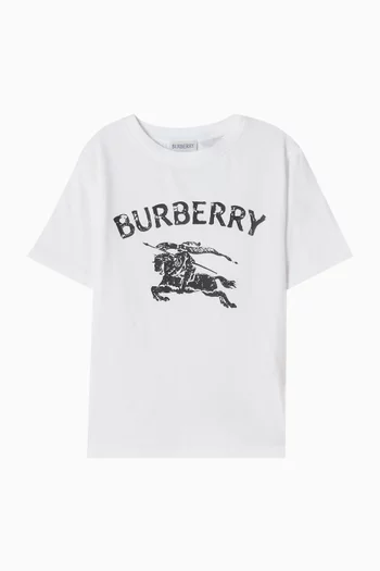 تي شيرت بطبعة شعار الفروسية قطن