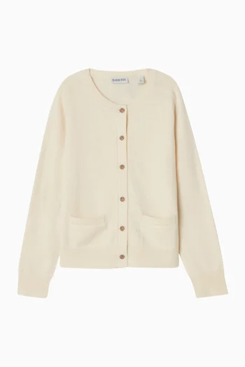 كارديغان برقع بنقشة مربعات صوف وكشمير