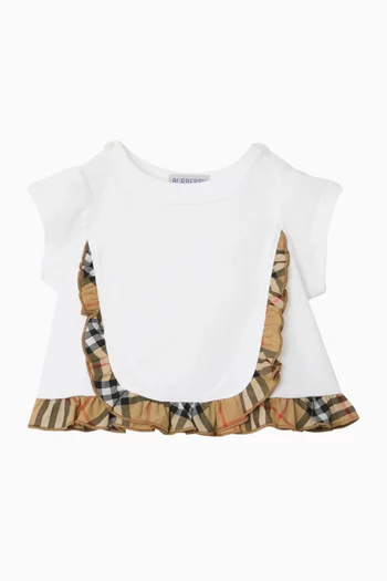 Check Ruffle T-shirt