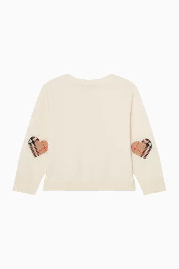 كارديغان أيسلا برقع على شكل قلوب ونقشة مربعات صوف وكشمير