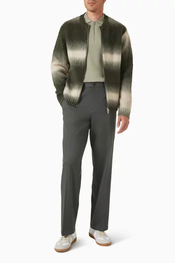 سترة جونا بسحّاب قصير منسوجة