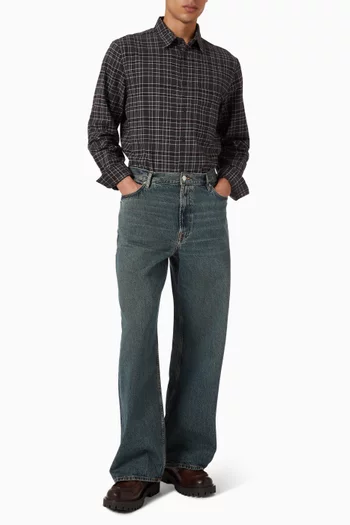 قميص ساريان جيه بنقشة مربعات قطن عضوي