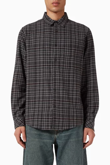 قميص ساريان جيه بنقشة مربعات قطن عضوي