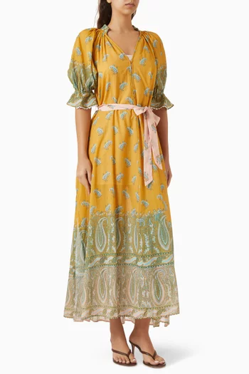 فستان لوسينت طويل بكشكش