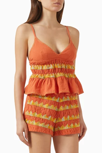 Hera Bikini Bodice Cami Top in Cotton-linen