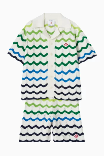 قميص بنسيج مموج كروشيه 